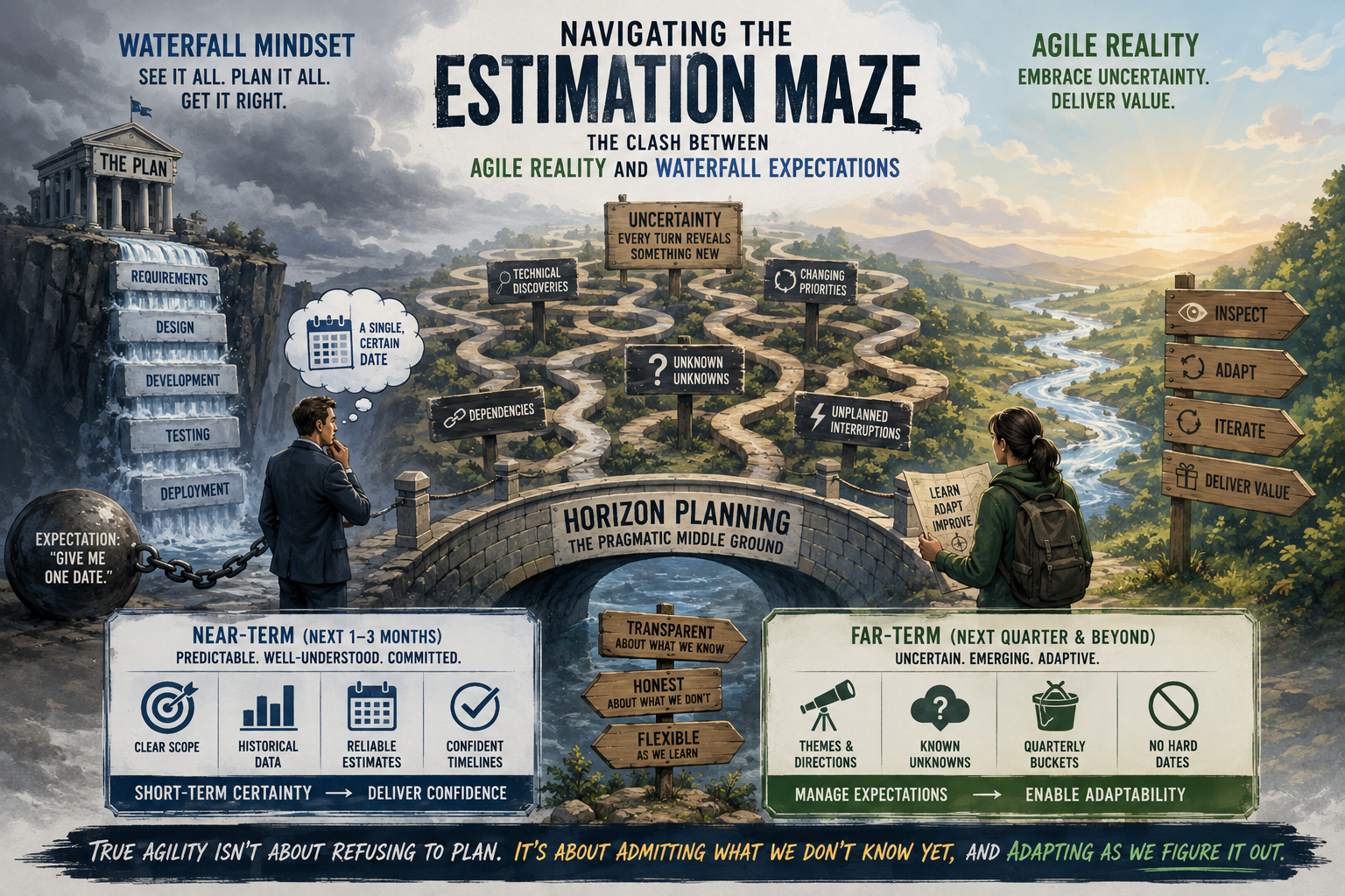 Navigating the Estimation Maze: The Clash Between Agile Reality and Waterfall Expectations